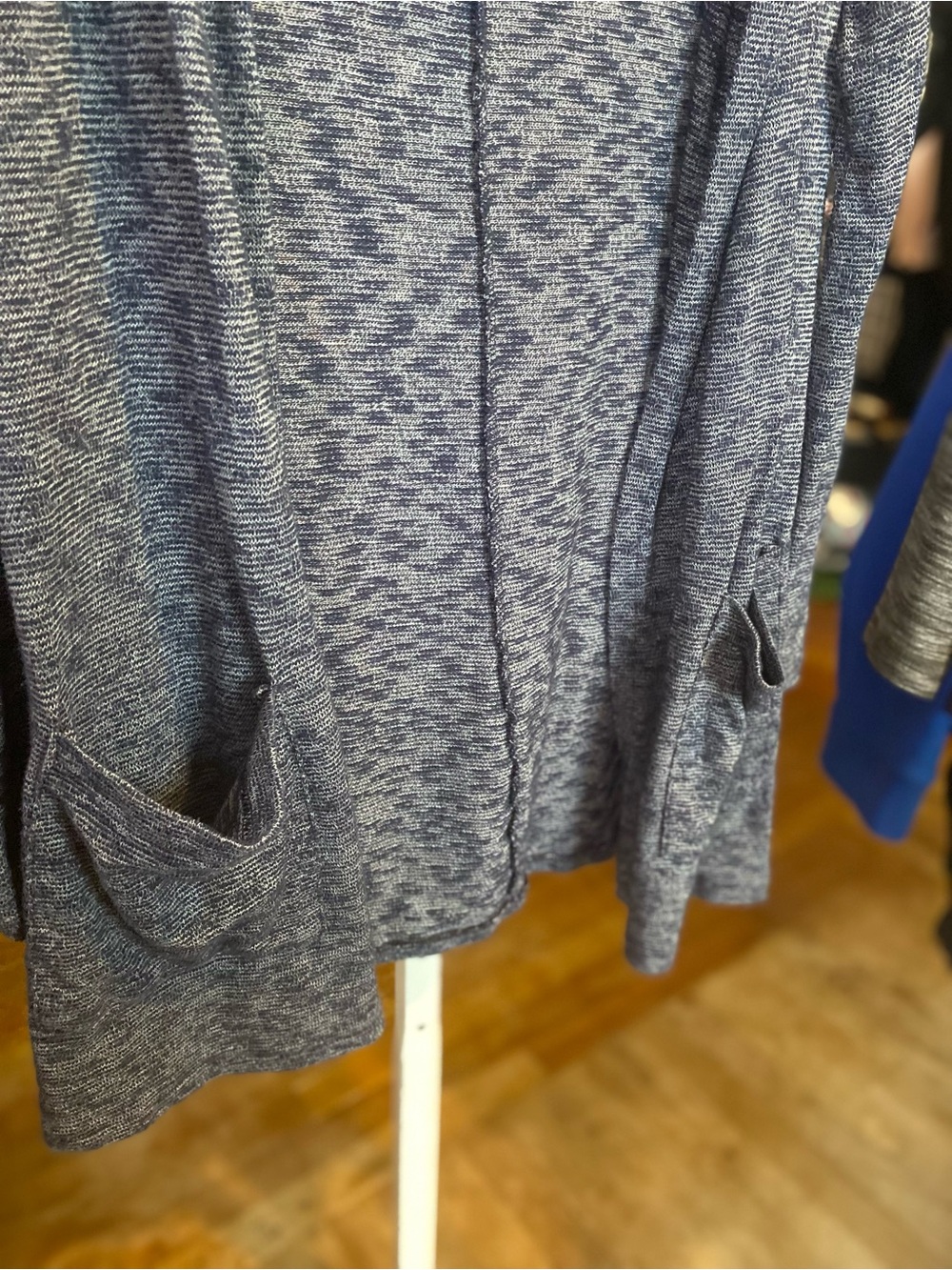 GAP Heathered Blue Open-Front Hooded Cardigan - Picture 5 of 7